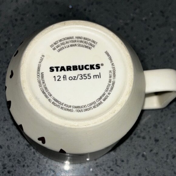 2016 Starbucks Mermaid Gold Confetti Hearts Embossed Coffee Tea Mug Cup 12 oz - Picture 4 of 4
